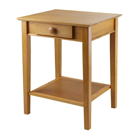 FastFurnishings Modular Wooden Printer Stand with Drawer and Bottom Shelf in Honey