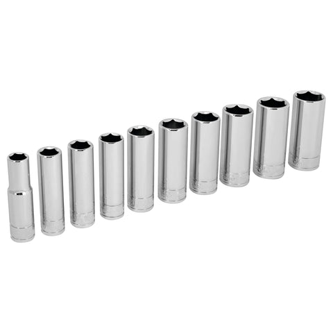 Performance Tool W38402 3/8-Inch Drive 10-Piece Metric Deep Socket Set