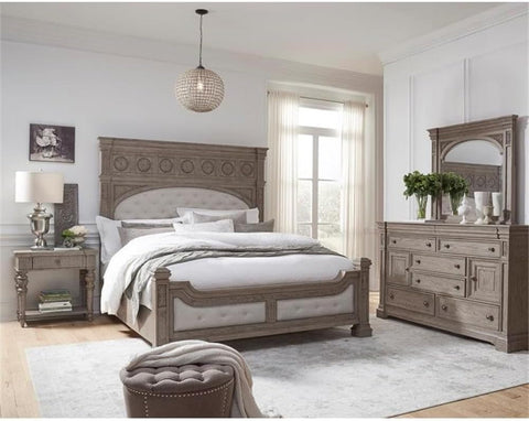 Pulaski Kingsbury 1 Drawer USB Charging Open Wood Nightstand in French Gray
