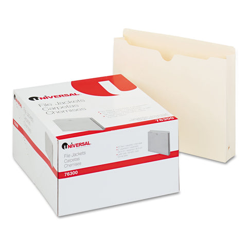Universal Economical Manila File Jackets, Straight Tab, Letter Size, Manila, 50/Box