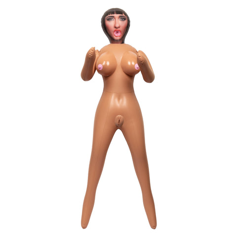 CalExotics Naughty Neighbor Love Doll – Full Size Inflatable Female Sex Doll - Novelty Adult Male Toy – Tan