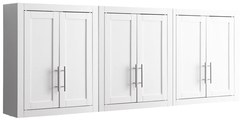 Crosley Furniture Savannah 3-Piece Wall Storage Cabinet, Cabinets for Laundry, Bathroom, Kitchen, White