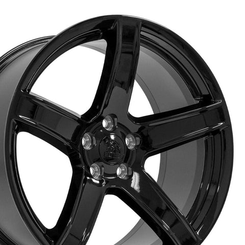 OE Wheels DG22 20 Inch Rim Fits Charger/Challenger SRT Hellcat Style 5x115 20x9.5 Gloss Black - Hollander 2640 (1)