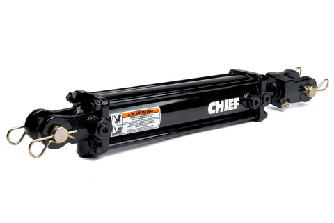 Chief TCR Rephasing Tie-Rod Cylinder: 3.25 Bore x 12 Stroke - 1.25 Rod Dia for Double Acting #8 SAE Port Retracted 24.25" and Extended Length 36.25" and 1 Pin Dia 216036
