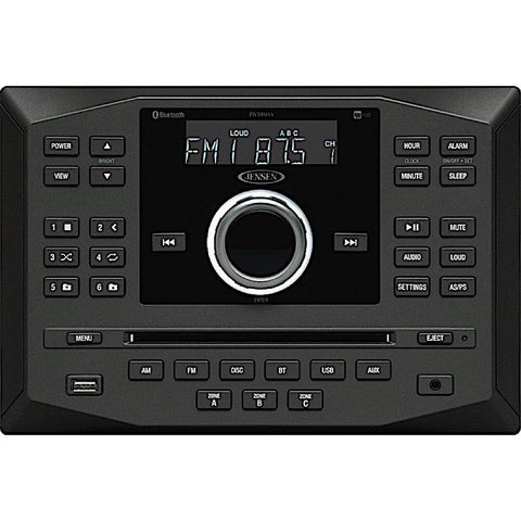 Jensen JWM62A AM|FM|DVD|CD|USB|AUX|App Ready Bluetooth Wallmount Stereo with App Control, Plays: CD, CD-R, CD-RW, DVD, DVD+RW, DVD-RW, MP3, DVD-Video, MPEG-4, VCD, JPEG, CD-DA, MP3, WMA, Dolby