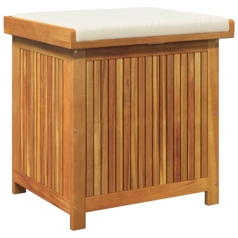 vidaXL Outdoor Storage Box - Wood Acacia Cushion Storage with Water- Bag 23.6"x19.7"x24" - Garden Patio Organizer