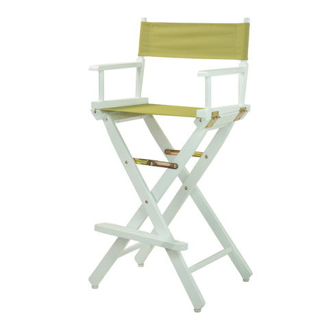 Casual Home Director's Chair, 30"-Bar Height, WhiteFrame/Sage Canvas