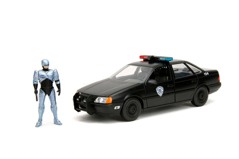 Jada Robocop 35th Anniversary 1:24 OCP Ford Taurus Die-Cast Car & 2.75" Robocop Figure, Toys for Kids and Adults