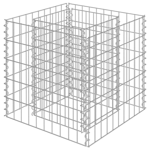 vidaXL Gabion Raised Bed in Durable Galvanized Steel - 19.7"x19.7"x19.7" - Easy Self Assembly - Silver Color, Perfect for Gardens or Patios