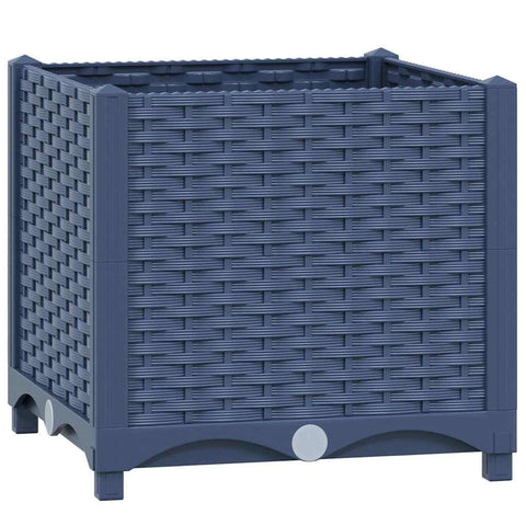vidaXL Raised Bed 15.7"x15.7"x15" Polypropylene â€“ Square, Gray, Outdoor Use â€“ DIY Assembly Required â€“ Ideal for Garden, Balcony, or Patio