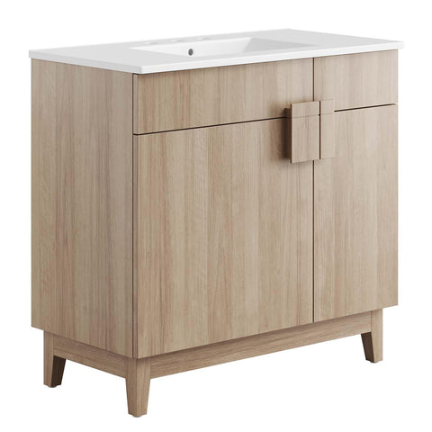 Modway Miles Vanity, White Oak