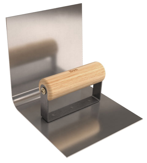 Bon Tool Bon 12-473 6-Inch by 6-Inch Stainless Steel Base Tool with 3/4-Inch Lip and 6-Inch Radius Wood Handle