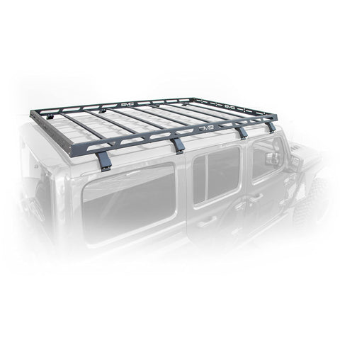 DV8 Offroad Roof Rack for 2018-2025 Jeep Wrangler JL 4 Door | Hard Top | Bolt-On Installation | Multiple Tie Down Points | 200lbs Capacity | Made from 1/8” Thick Steel