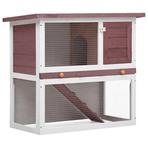 vidaXL Outdoor Rabbit Hutch â€“ Spacious Brown Wood Pet Lodge with 1 Door â€“ Perfect for Rabbits & Small Animals â€“ Easy Cleaning with Pull-Out Tray, Weatherproof Design, Safe & Secure Wire Mesh