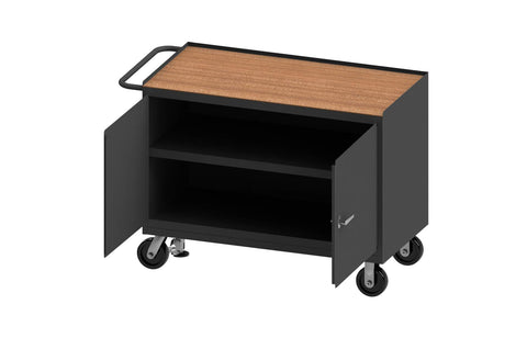 Durham 3412-TH-FL-95 Mobile Bench Cabinet, Hard Board top