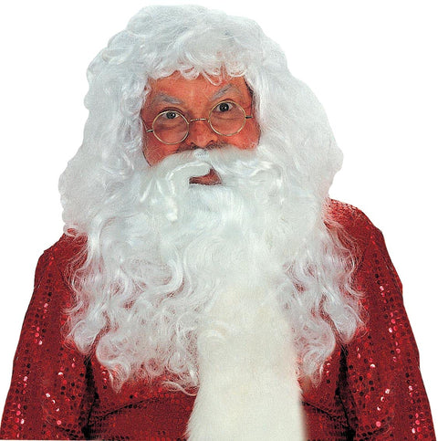 Forum Deluxe Professional Santa Wig and Beard Set, White, One Size