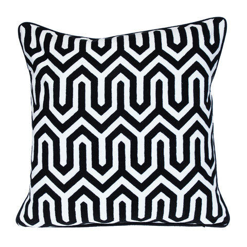 Parkland Collection Transitional Geometric Black 20" x 20" Pillow