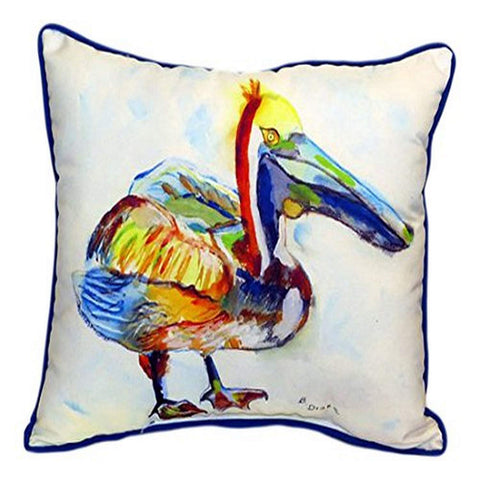 Betsy Drake Heathcliff Pelican Indoor/Outdoor Pillow, 20" x 24"