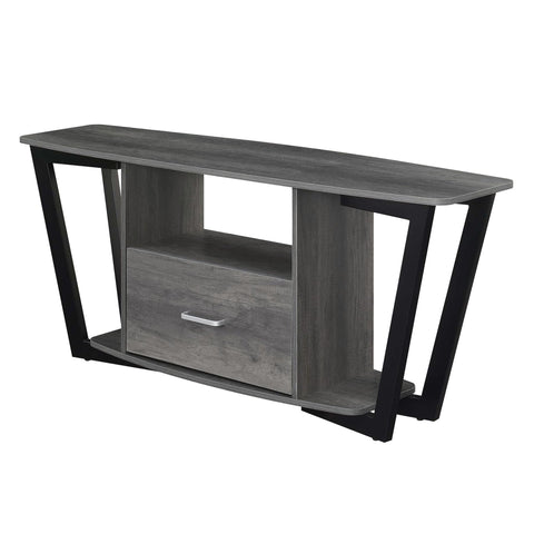 Convenience Concepts Graystone TV Stand 59.25" - Modern Entertainment Center for TVs up to 65", Industrial Media Console with Storage Drawer & Shelves for Living & Family Room, Charcoal Gray/Black