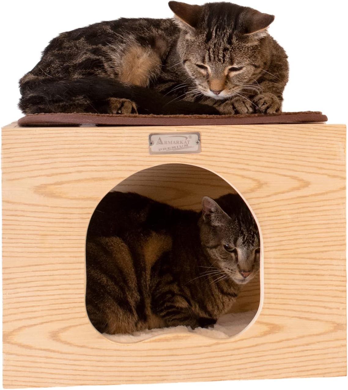 Armarkat Cat Wall Scratch Series: Tree W1907A with Condo, Perch, and Stepup, Natural Beige Medium