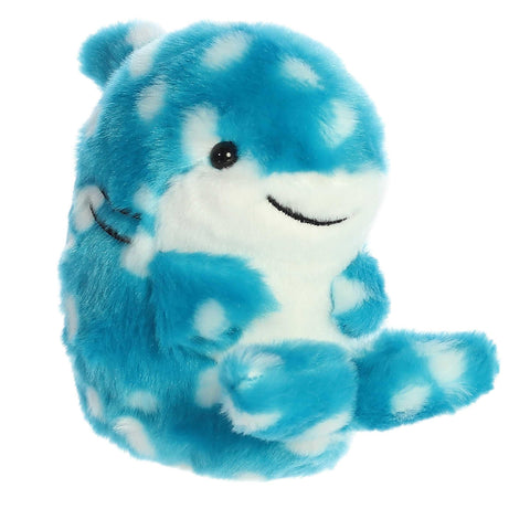 Aurora® Round Rolly Pet™ Willa Whale Shark™ Stuffed Animal - Adorable Companions - On-The-Go Fun - Blue 5 Inches