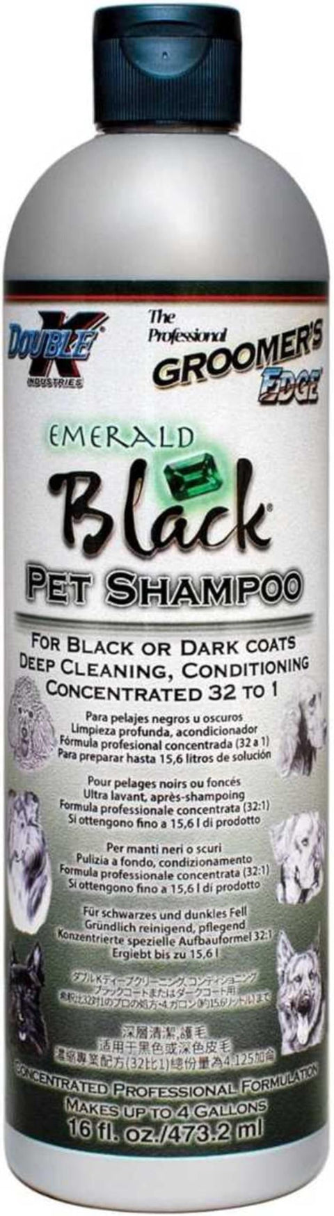 Groomers Edge Emerald Black Dog and Cat Shampoo, 16-Ounce