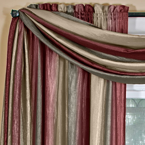 ACHIM Sheer Window Scarf Valance - 50 Inch Width x 144 Inch Length (Burgundy) - Light Filtering Polyester Curtain Scarf - Lightweight Drapes for Living Room, Bedroom & Dining Room Home Decor