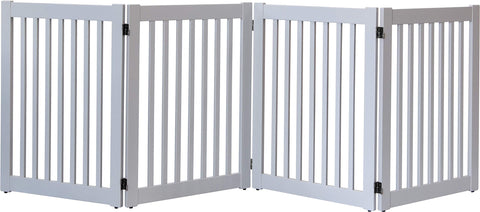 Highlander Series Solid Wood Pet Gates are Handcrafted by Amish Craftsman - 32 High - 4 Panel - Pumice Grey