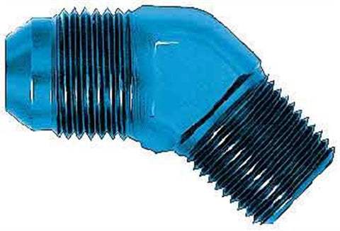 Aeroquip FBM2443 45 deg. Male AN To Pipe Adapter -06AN Male 1/2 in. Pipe Size Aluminum Blue Anodized Bulk Packaged 45 deg. Male AN To Pipe Adapter