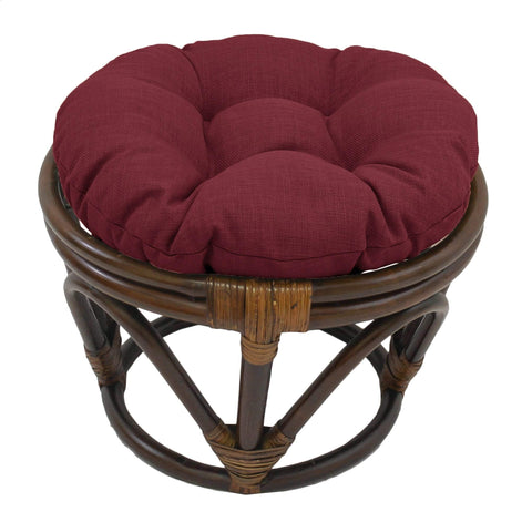 International Caravan Bali Papasan Footstool with Cushion Merlot