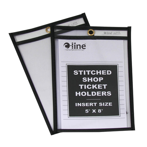 C-Line Stitched Shop Ticket Holders, Both Sides Clear, 5 x 8 Inches, 25 per Box (46058)
