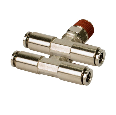 1/4" Npt(M) 1/4" To 1/4" Swivel T-Fitting (2 Pcs) Dot Approved