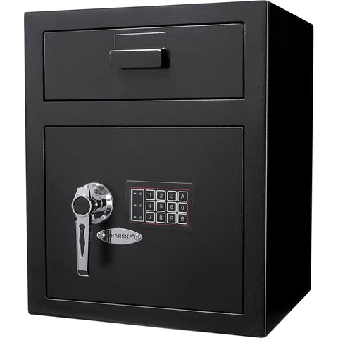 Barska Digital Depository Safe with Drop Slot – Solid Steel Lock Box for Cash, Mail & Valuables, Dual PIN Code Access, Anti-Pry Door, 2 Steel Bolts, Mounting Hardware – for Home & Office Security