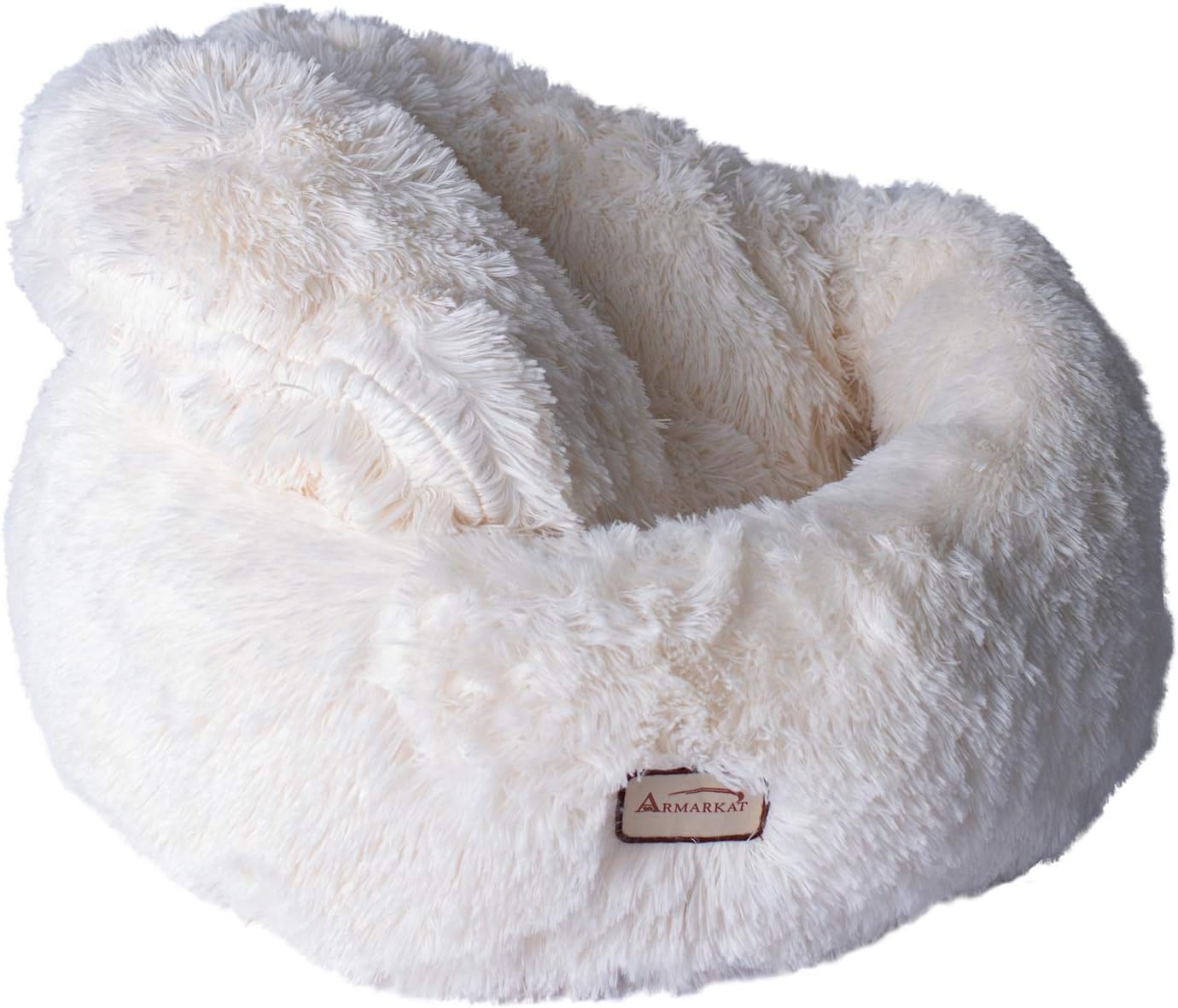 Armarkat Cuddle Bed Model C70NBS-M, Ultra Plush and Soft, White