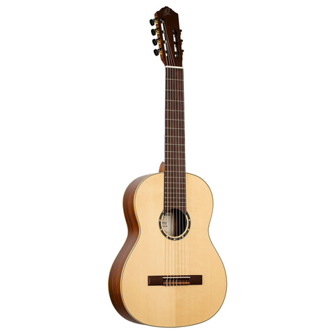 Ortega Guitars Family Series Pro 7-String Solid Top Nylon Classical Guitar w/Bag, Right, Full (R133-7)