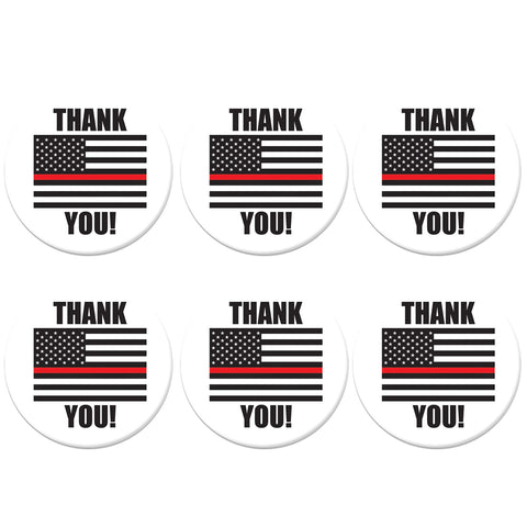Beistle 6 Piece Thank You! Firefighters Appreciation Pinback Button Badge Pins Patriotic Party Supplies And Favors