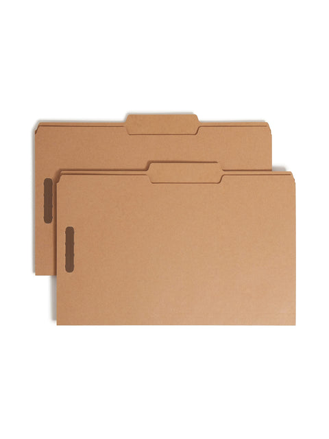 Smead Heavyweight Fastener File Folder, 2 Fasteners, 2/5-Cut Tab Right of Center Positions, Guide Height, Legal Size, Kraft, 50 per Box (19882)