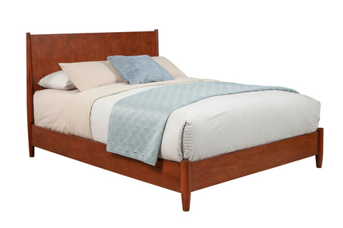 Alpine Furniture Flynn Mahogany and Okoume Veneer Platform Bed, California King, Chestnut
