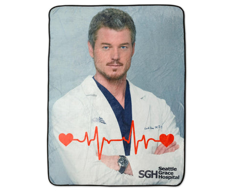 Grey's Anatomy McSteamy Plush Fleece Throw Blanket | Super Soft Decorative Cover for Sofa and Bed, Cozy Home Decor Room Essentials | TV Medical Drama Gifts and Collectibles | 45 x 60 Inches