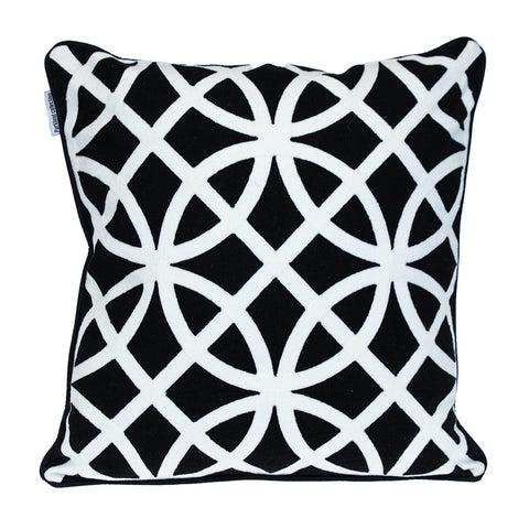 Parkland Collection Transitional Geometric Black 20" x 20" Pillow