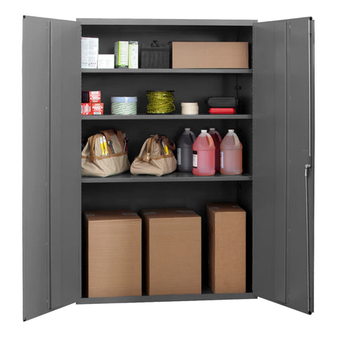 Durham 14 Gauge Welded Steel Flush Door Style Storage Cabinet, 3502-95, 2100 lbs Capacity, 24" Length x 48" Width x 72" Height, 3 Adjustable Shelves