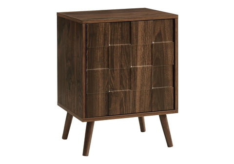 Monarch Specialties I 2788 Accent Table, End, Side Table, Small, Storage, Lamp, Walnut Laminate, Modern