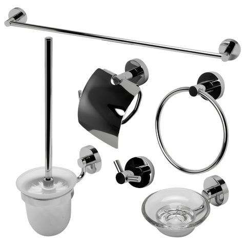 ALFI brand AB9513-PC Matching Bathroom Accessory Set (6 Piece), Polished Chrome