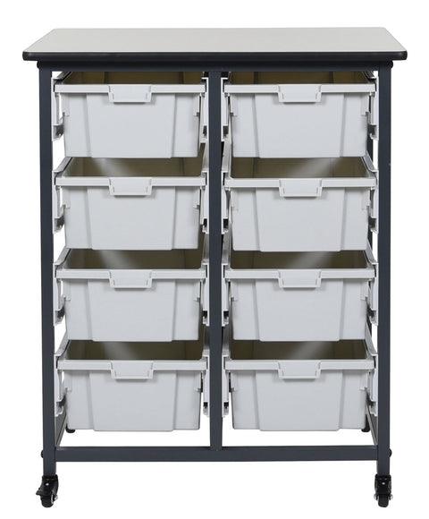 LUXOR MBS-DR-8L Mobile Bin System - Double Row Gray 20 L x 30 75 W x 37 5 H