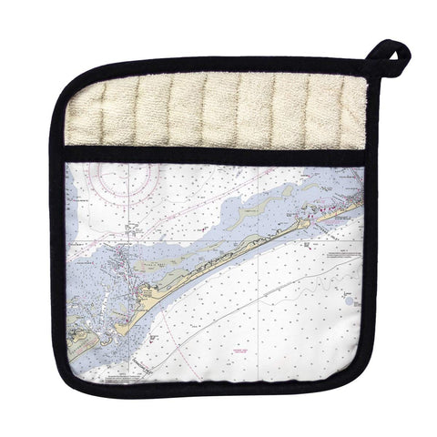 Betsy Drake PT228 Ocracoke Inlet NC Nautical Map Pot Holder