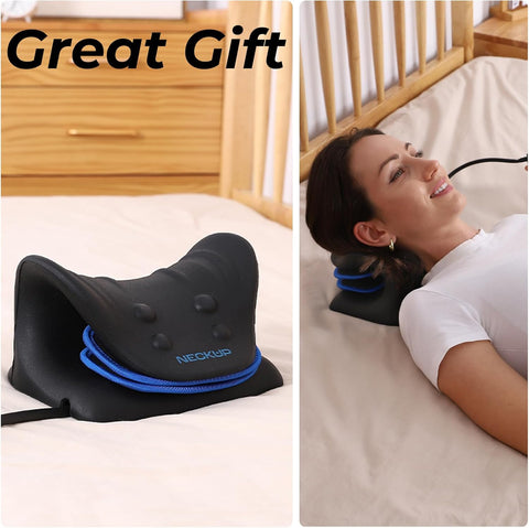 NECKUP Advanced Airbag Neck Stretcher for Neck Pain Relief || Ergonomic Cervical Spine Relief, Enhanced Traction Pillow Design, Portable Neck Pain Alleviator || Neck and Shoulder Relaxer