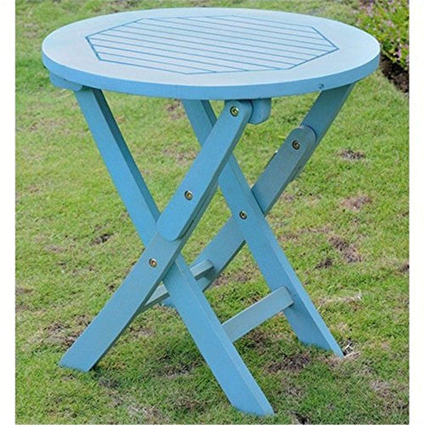 International Caravan Furniture Piece Acacia Round Folding Table