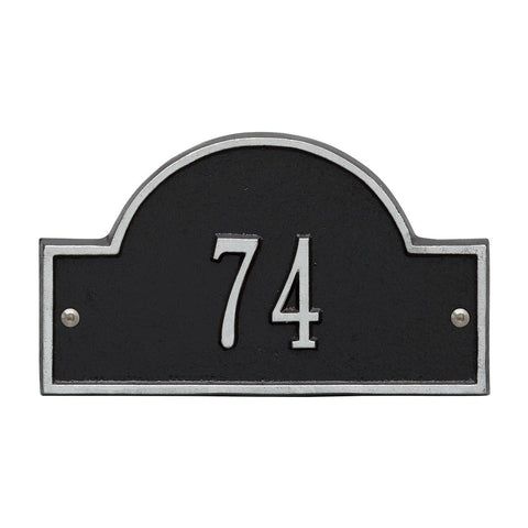 Arch Marker Petite Wall Address Plaque Color: Black/Silver Letters