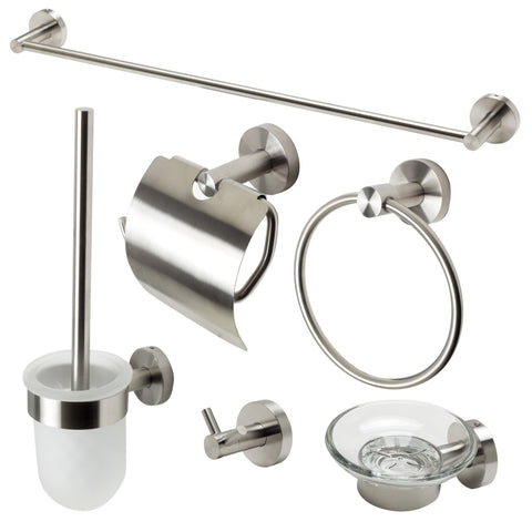 ALFI brand AB9513-BN Matching Bathroom Accessory Set (6 Piece), Brushed Nickel