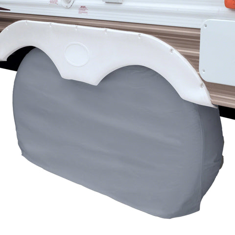 Classic Accessories Over Drive RV Dual Axle Wheel Cover, Wheels up to 27" Dia, White